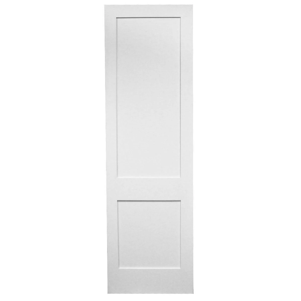 36 in x 96 in White Shaker 2-Panel Solid Core Primed MDF Interior Door Slab